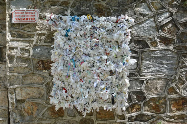 The wishing wall at The House of the Virgin Mary (Meryemana), believed to be the last residence of the mother of Jesus.