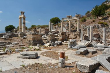 Türkiye 'deki antik Efes kentinin kalıntıları. Prytaneion.