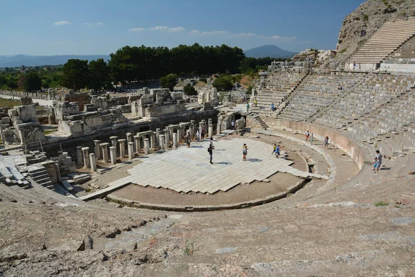 Ephesus Turkey August 2017 Amfiteátrum Kolosszeum Ókori Ephesus Városban Törökország — Stock Fotó