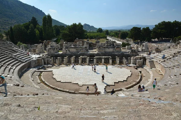 Ephesus Turkey August 2017 Amfiteátrum Kolosszeum Ókori Ephesus Városban Törökország — Stock Fotó