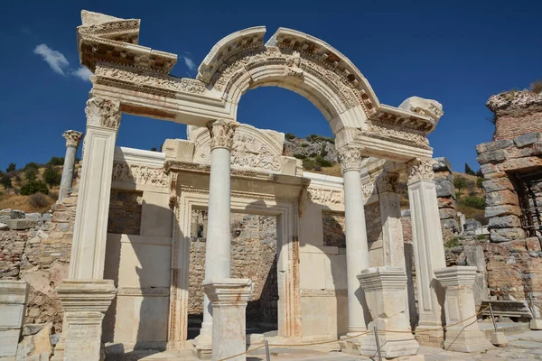Hadrianus Temploma Ephesus Óvárosában Selcuk Törökország — Stock Fotó