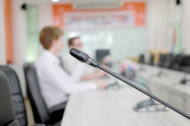 Görüntü arka plan konferans salonunun mikrofon yumuşak odak / Seminer Toplantı Oda ticari etkinlik / eğitim akademik sınıf eğitim kursu: hoparlör / üniversite sınıf oda öğretmenin mikrofon