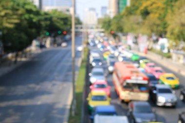 Soyut dairesel Bokeh hareket lensleri şehir ve sokak lambası veya gece vakti Bokeh ışığı. Bangkok Otoyolu Tayland.