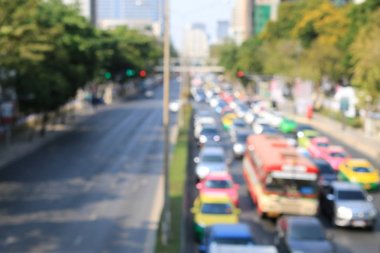 Soyut dairesel Bokeh hareket lensleri şehir ve sokak lambası veya gece vakti Bokeh ışığı. Bangkok Otoyolu Tayland.