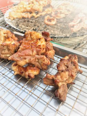 Kızarmış et, Tayland usulü geleneksel yemek. Yakın çekim.