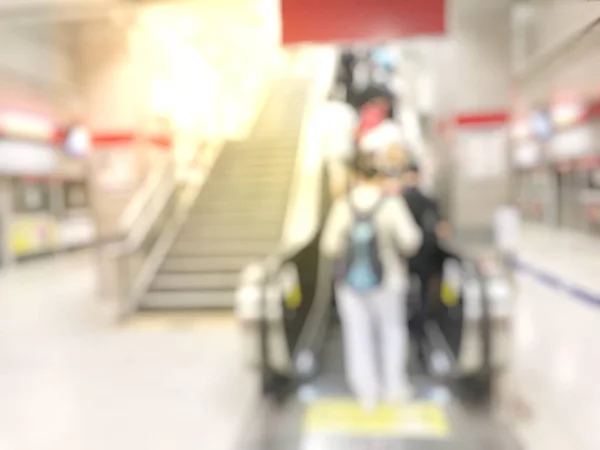 Blurred Image People Train Station Hall Waiting Train — Stock Photo, Image