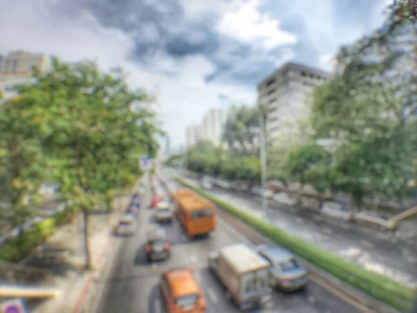 Abstraktes Bokeh Verschwommenen Hintergrund Des Stadtverkehrs Bangkok Schnellstraße Thailand — Stockfoto