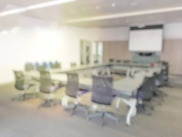 Modern Konferans Salonu Seminer Odası Masa Sandalye Toplantıdan Önce Arka — Stok fotoğraf