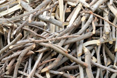 Şömine için yığınla odun var, demirhre ağacından kereste..