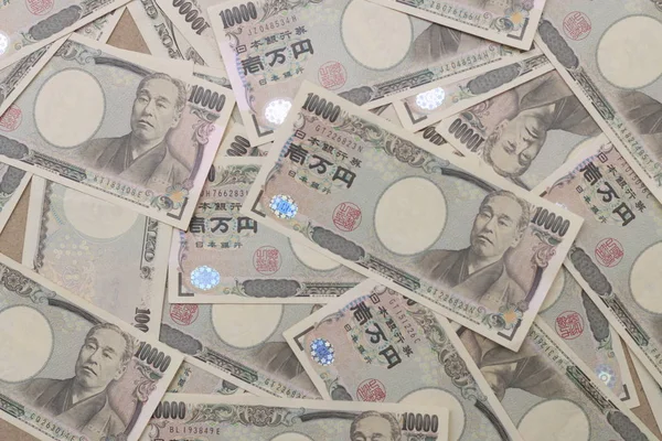 Ιαπωνικό Νόμισμα Σημειώνει Φόντο Ιαπωνικό Γιεν — Φωτογραφία Αρχείου