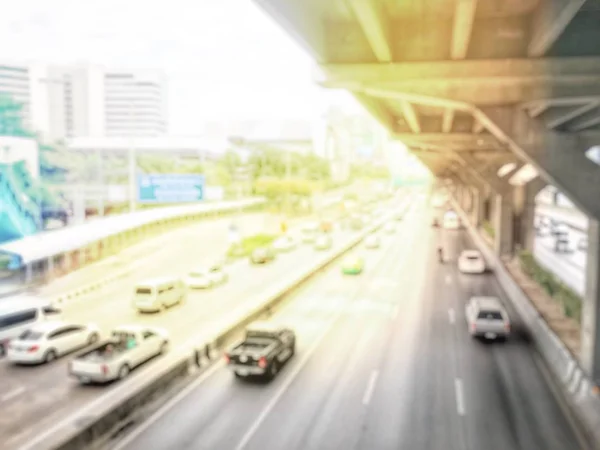 Absztrakt Bokeh Homályos Háttérben Városi Forgalom Bangkok Autópálya Thaiföld — Stock Fotó
