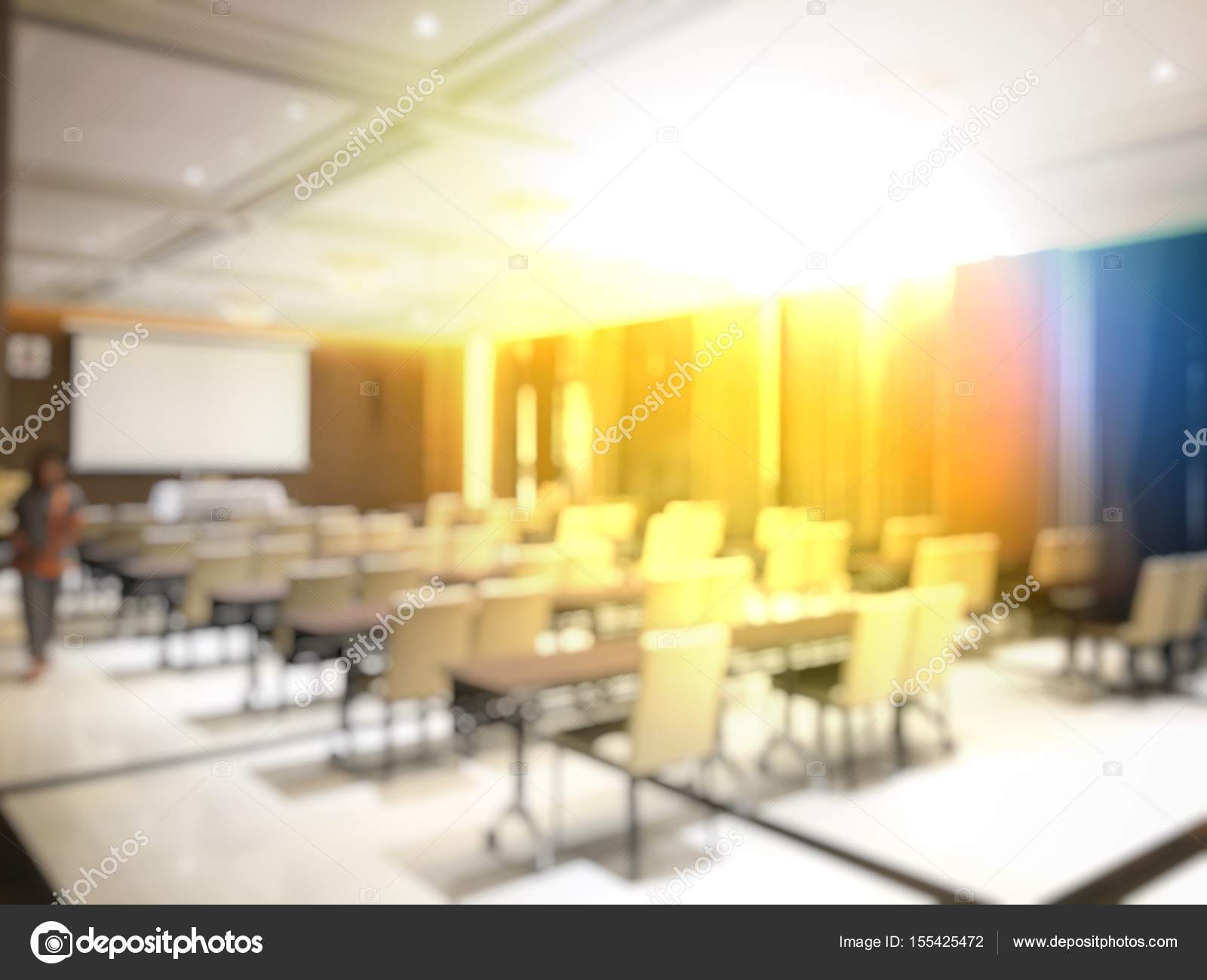 Abstract Background Blurred Image Modern Conference Room