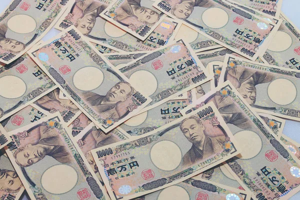 10000 Yenes Japoneses Los Billetes Cambio Japón Dinero — Foto de Stock