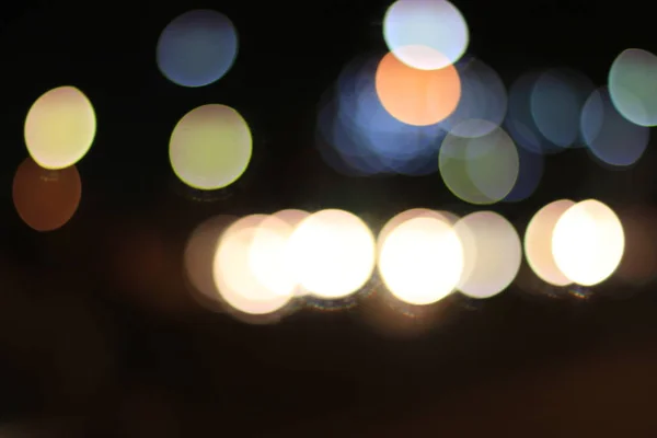 Luces Bokeh Night City Fondo Colorido — Foto de Stock