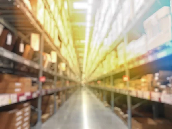 Blurred Warehouse Storehouse Shelves Supermarket — Stock Photo, Image