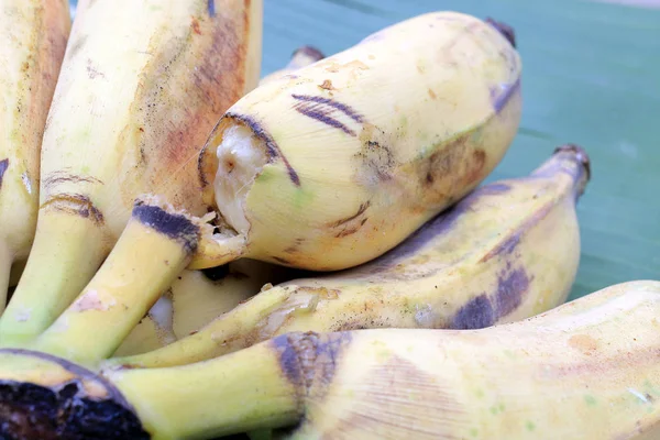 Banane Biologiche Foglie Banana Fattoria All Aperto — Foto Stock