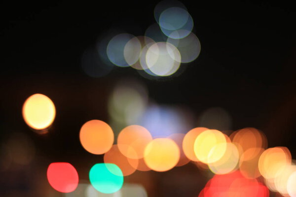 Night city lights. Colorful blurry background