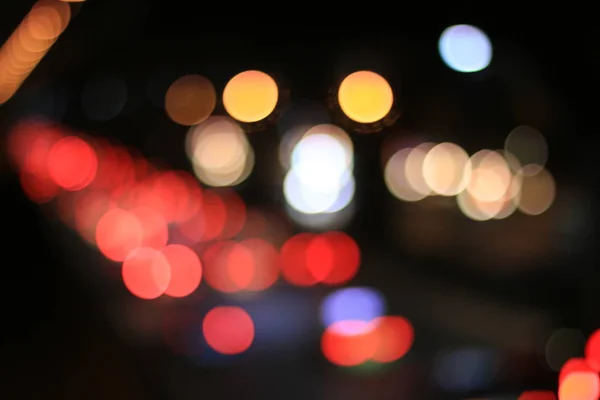 Światła Miasta Nocy Bokeh Kolorowe Tło — Zdjęcie stockowe