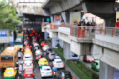 Soyut dairesel Bokeh hareket lensleri şehir ve sokak lambası veya gece vakti Bokeh ışığı. Bangkok Otoyolu Tayland.