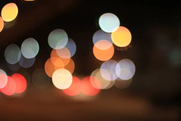 Fondo Bokeh Con Luces Nocturnas Ciudad — Foto de Stock