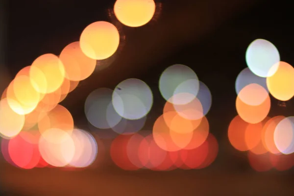 Fondo Bokeh Con Luces Nocturnas Ciudad — Foto de Stock