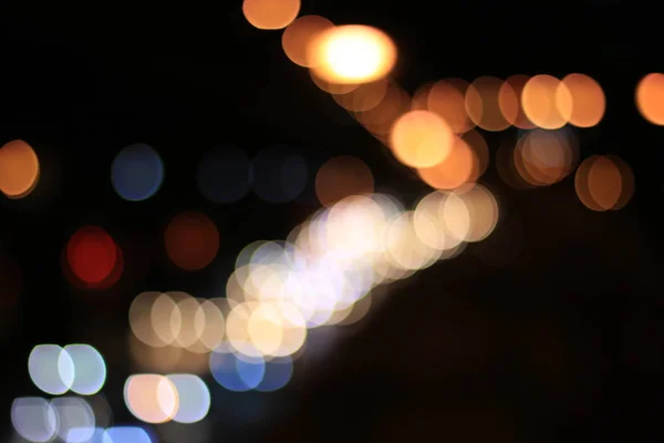 Fondo Bokeh Con Luces Nocturnas Ciudad — Foto de Stock