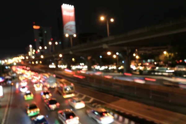 Lensa Gerak Bokeh Melingkar Abstrak Mengaburkan Backround Kota Dan Lampu — Stok Foto