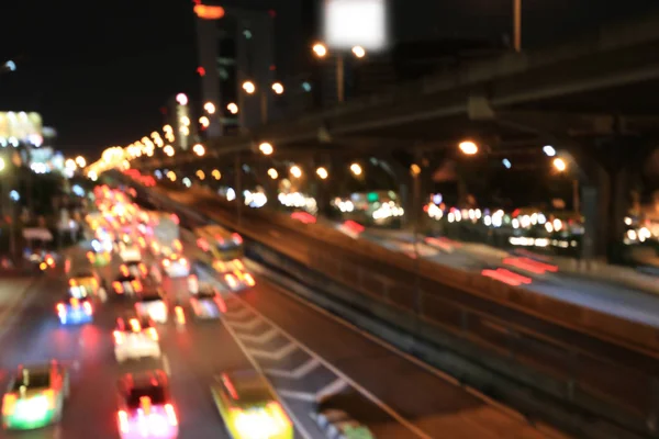 Abstract Circular Bokeh Motion Lens Blur Backround City Street Light — Stock Photo, Image