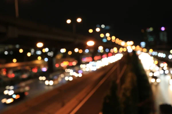 Streszczenie Bokeh Niewyraźne Tło Nocnego Ruchu Miejskiego Bangkok Expressway Tajlandia — Zdjęcie stockowe