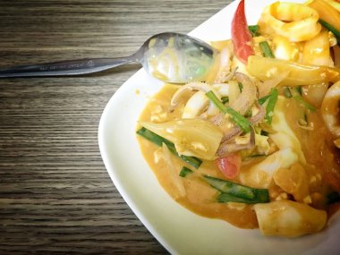 Asya yemekleri konsepti. Lezzetli yemek. Yakın çekim.