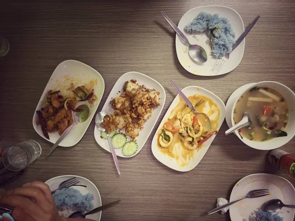 Geleneksel Tayland yemekleri. Yakın çekim.