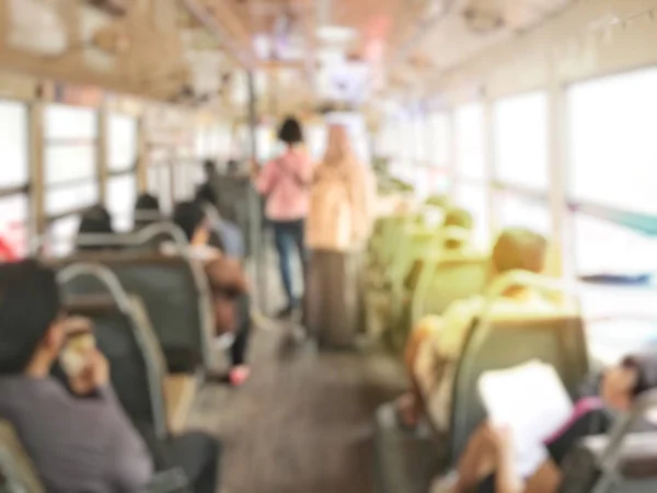 Blurred people in train. Subway travel concept