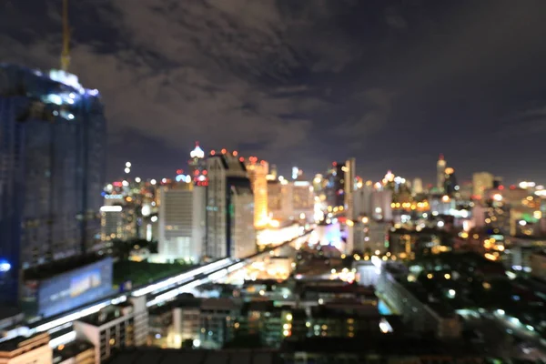 Tło Niewyraźne Biznesowe Miasto Centrum Światło Biurowca Centrum Nocy Miejski — Zdjęcie stockowe