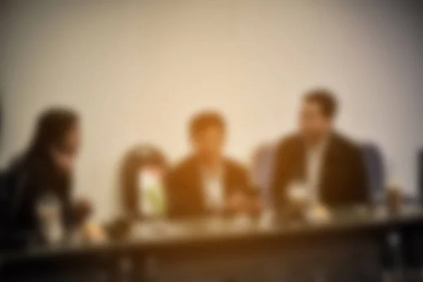 Blurred image of board of Directors, education people, business team, employees, young colleagues sitting in conference room or meeting room in the office for group discussion and brainstorming. — Stock Image Blurred Image Board Directors Education People Business Team Employees Young Stock Image