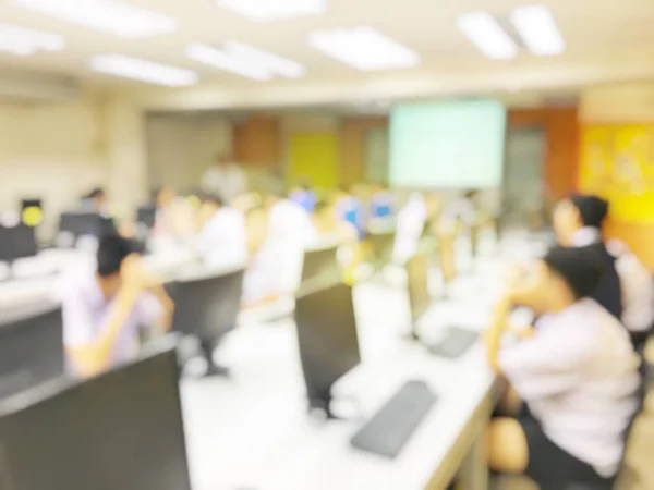Education concept on blurred students in classroom. Classroom students in university. Free education. Team teaching. — Stock Photo, Image