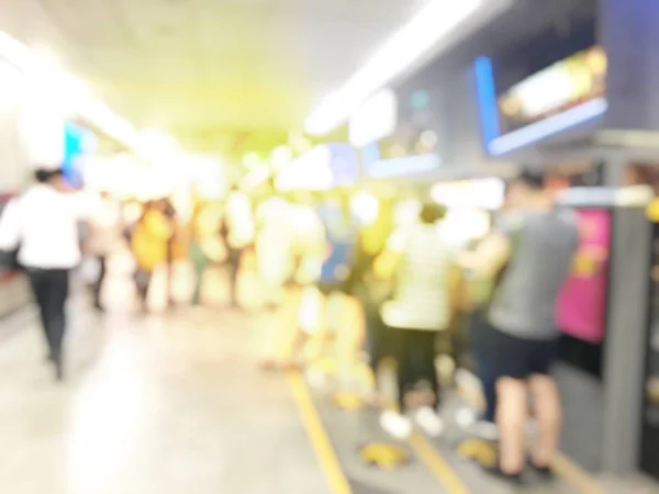 Verschwommene Menschen Bahnhöfen Die Auf Zug Warten Reisekonzept — Stockfoto