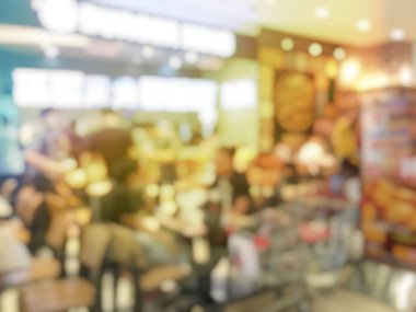 Fast food kavramı. İnsanlar yeme blurred. Vintage rengi.