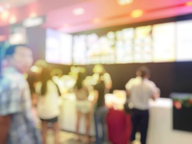 Fast food kavramı. İnsanlar yeme blurred. Vintage rengi.