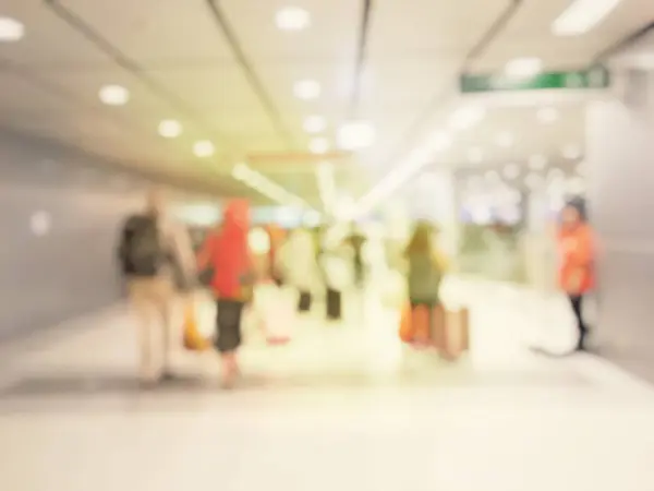 Blurred Busy People Airport Hall — Stock Photo, Image
