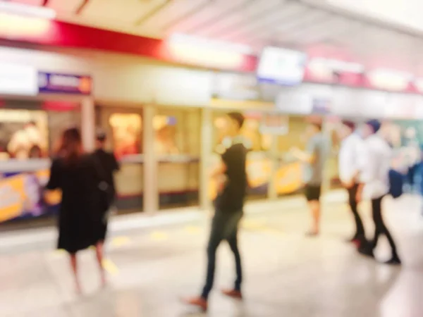 Blurred People Railway Station Waiting Train Travel Concept — Stock Photo, Image