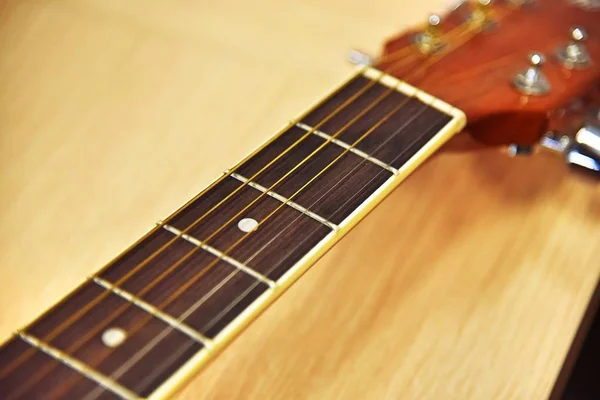 Close Shot Acoustic Guitar — Stock Photo, Image