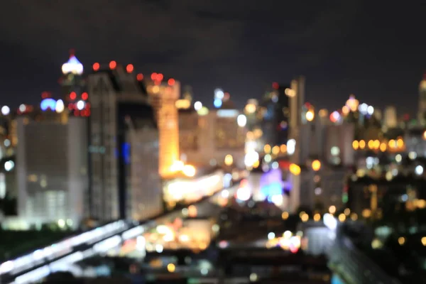 Streszczenie Bokeh Niewyraźne Tło Nocnego Ruchu Miejskiego Bangkok Expressway Tajlandia — Zdjęcie stockowe
