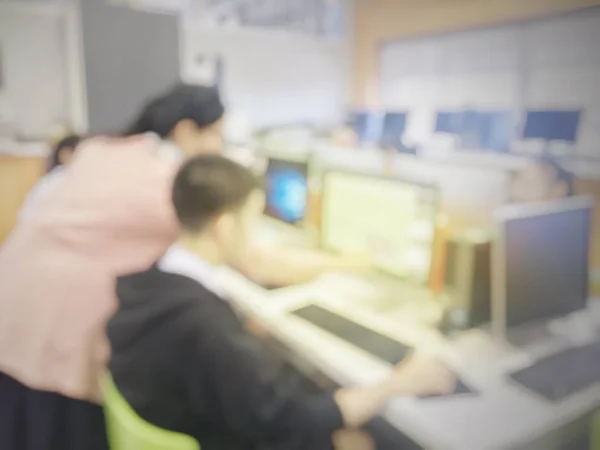 Imagen Borrosa Del Consejo Administración Los Educadores Equipo Empresarial Los —  Fotos de Stock