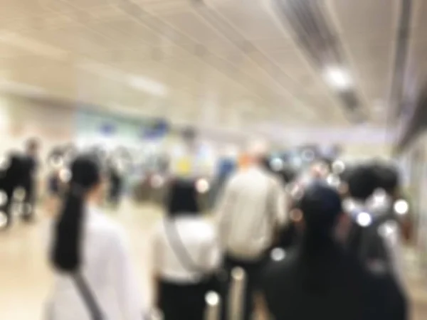 Blurred People Railway Station Waiting Train Travel Concept — Stock Photo, Image