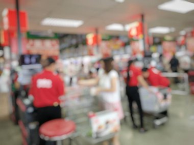 Grup alışveriş insan bulanık görüntü. Alışveriş kavramı.