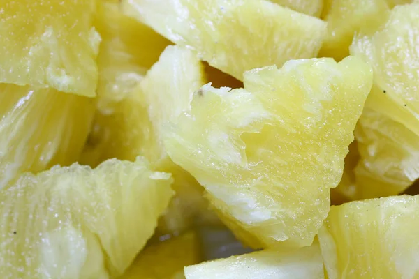 Zavřít Plátek Ananas Pozadí Textury Bílé Misce Slide Kus Čerstvého — Stock fotografie