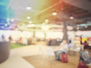 Fast food kavramı. İnsanlar yeme blurred. Vintage rengi.