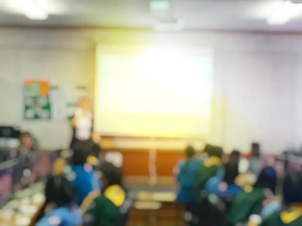 Education Concept Blurred Image Student Learning Technology Workshop Using Computer — Stock Photo, Image