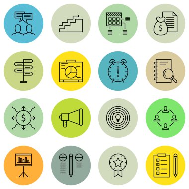 Son, Takım Toplantısı, Planlama ve Daha Fazlası Proje Yönetimi Simgeleri Ayarlayın. Üstün Kaliteli Eps10 Vektör İllüstrasyon Mobil, Uygulama, Ui Tasarım için.