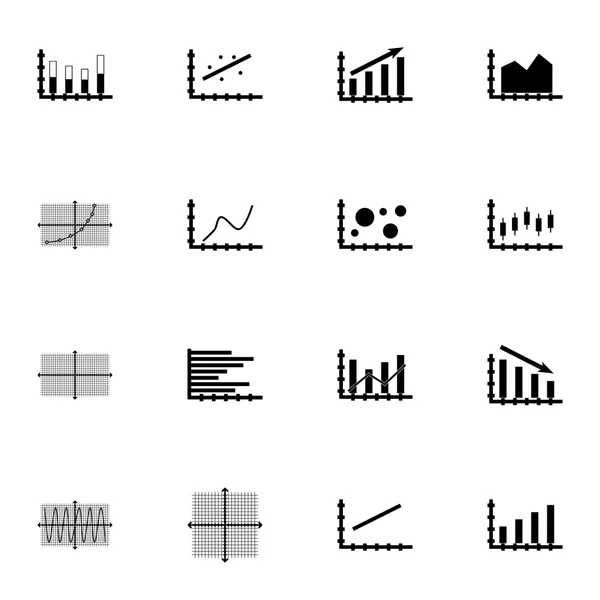 Conjunto de gráficos, diagramas e iconos estadísticos. Colección de Símbolos de Calidad Premium. Los iconos se pueden utilizar para el diseño de la tela, de la aplicación y de Ui. Ilustración vectorial, EPS10 . — Archivo Imágenes Vectoriales